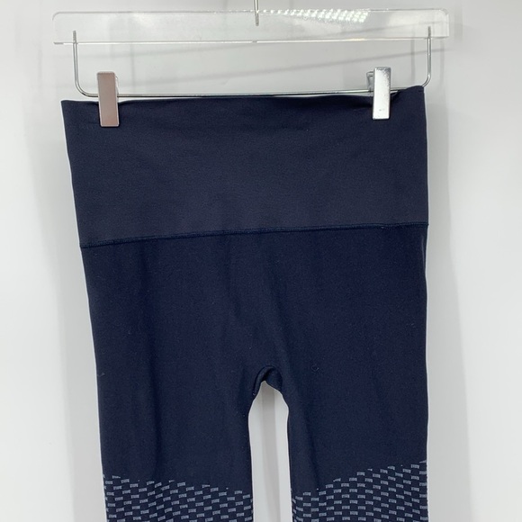 SPANX Look At Me Now seamless moto leggings navy blue indigo textured Small - Picture 3 of 6